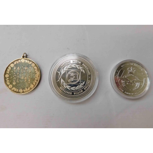 240 - 925 stamped medallion & commemorative coins