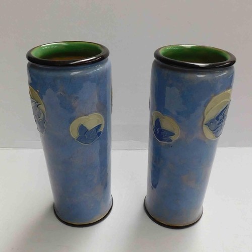 244 - Pair of Royal Doulton - bluebird vases - no damage