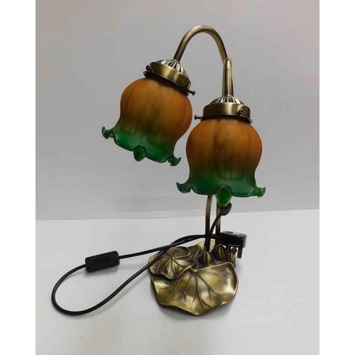 26 - Brass flower lamp in W/O