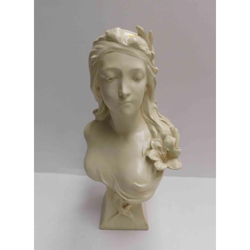 51 - Art Nouveau style - plaster bust - approx. 16