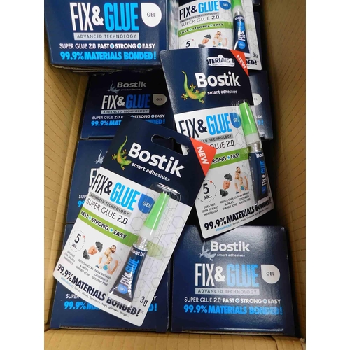 525 - 10x New boxes of Bostik fix & glue 3g-6 per box