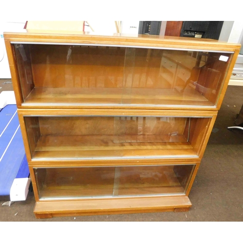 539a - Set of vintage Minty stacking glass fronted bookcases