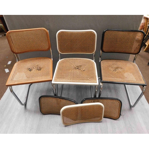 543 - Selection of rattan and aluminium vintage dining chairs (as seen)