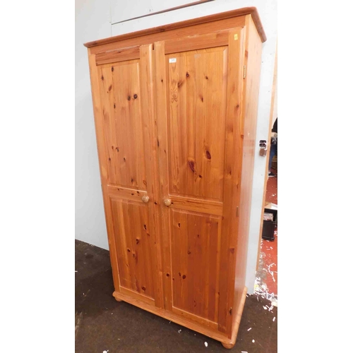 545 - Solid pine double wardrobe