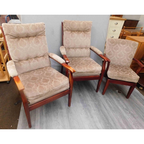 552 - Matching set of 3x fireside chairs...