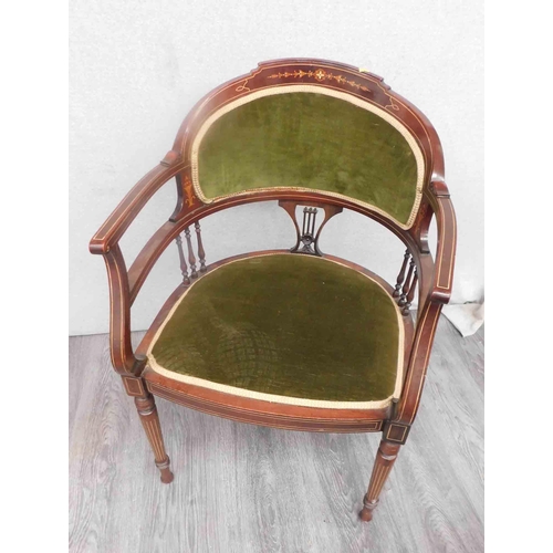 559 - Antique mahogany inlaid reception chair