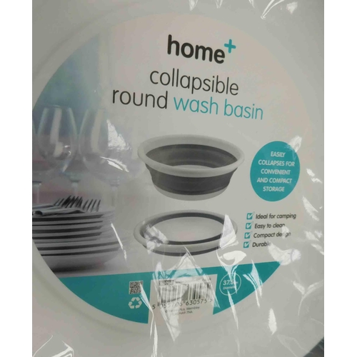 567 - 12x Home collapsible round wash basins, new & sealed 37.5cm diameter