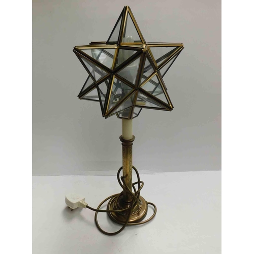 65 - Brass star lamp in W/O