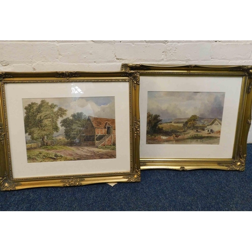 93 - Two - Gilt framed original watercolours - one signed Bleasdale