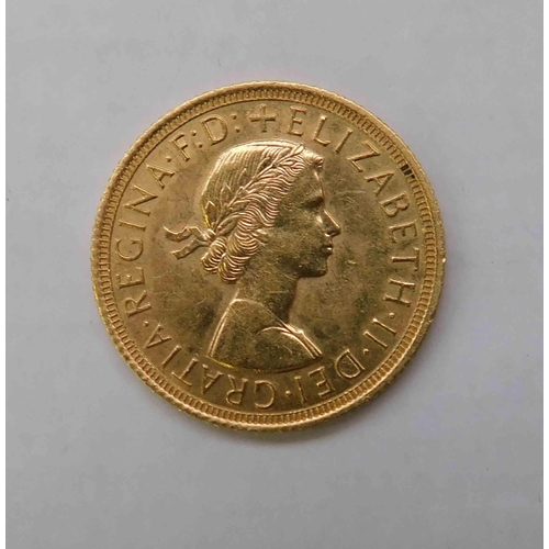 133a - 1958 - 22ct Gold Sovereign coin - 8gms