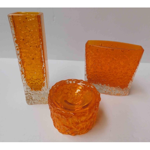 13a - Whitefriars tangerine glass...