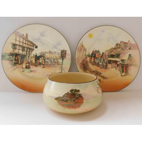 15 - Royal Doulton picture plates & bowl