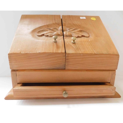 53 - Wooden - stationery box...