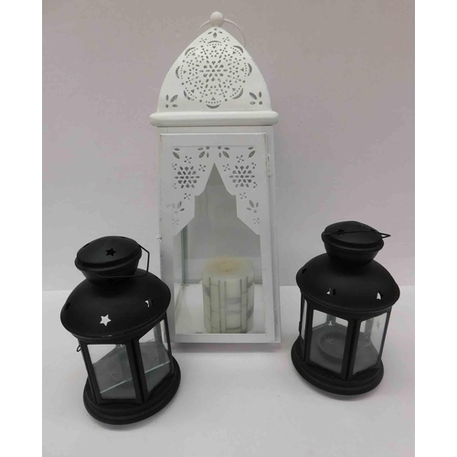 564 - 3x Outdoor candle lanterns