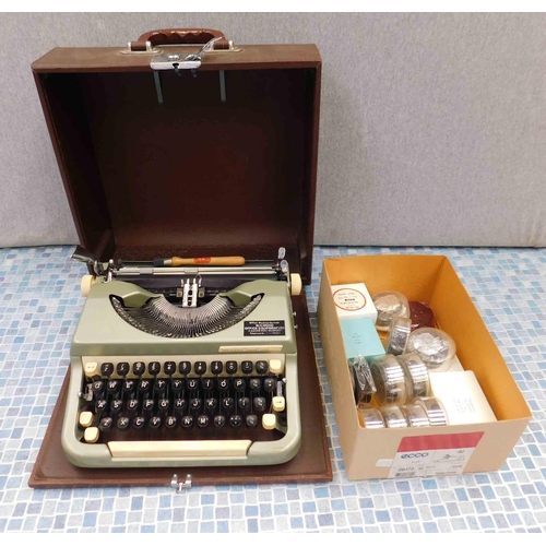 570 - Vintage cased imperial typewriter and box of ribbons