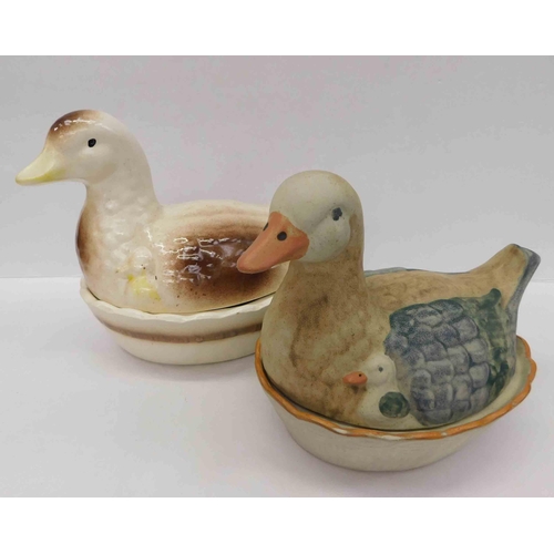 62 - Two - ceramic duck egg holders