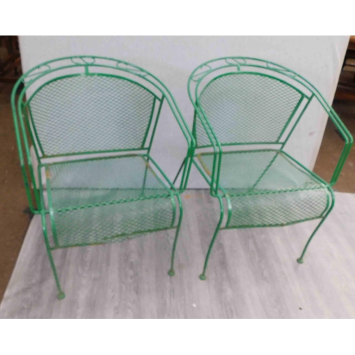 790 - 2x Metal garden chairs