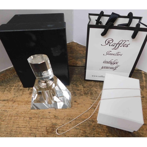 111 - Silver necklace & perfume bottle