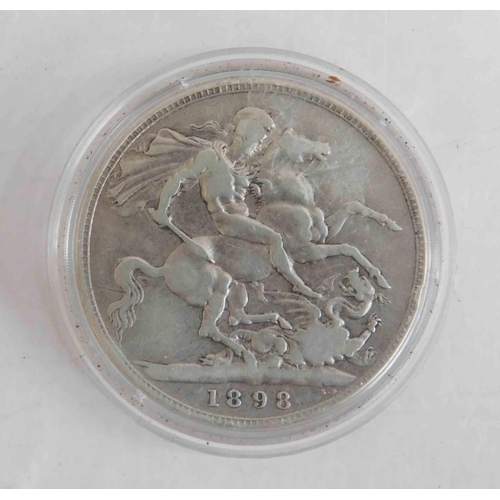 141 - 1898 - Silver crown coin