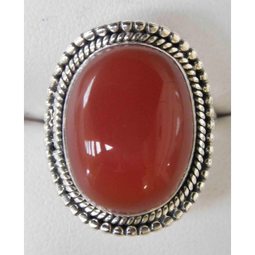 209 - Silver & cornelian ring