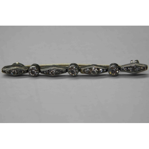 222 - Hallmarked antique silver - white stone brooch