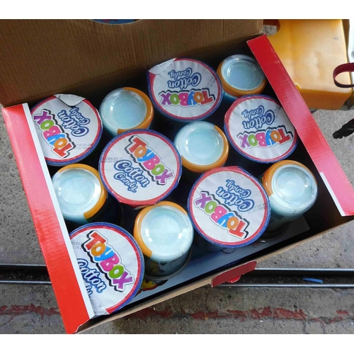 535 - 18x Boxes of new Toybox cotton candy, 36 per box, best before 08/22