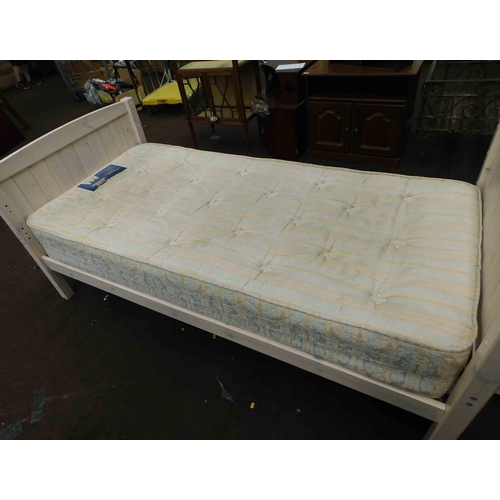 559 - Washed pine single bed and mattress