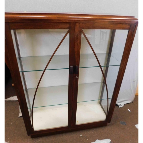 611 - Glass fronted wooden display cabinet