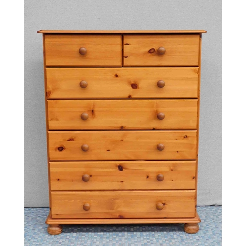 618 - 2 Over 5 set of pine drawers