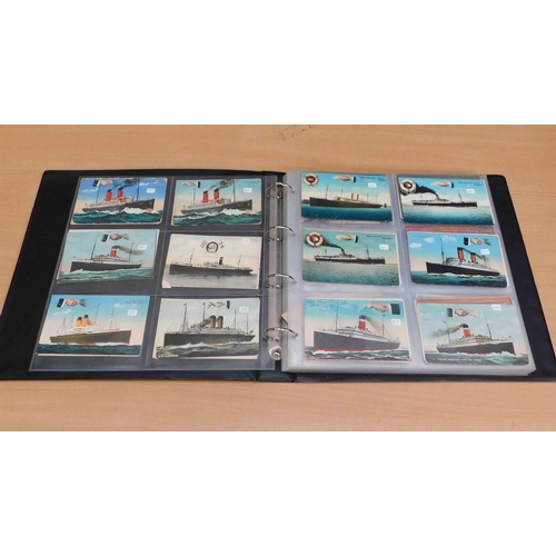 646a - Large collection of Naval postcards (app 250) with album (from a private collector)