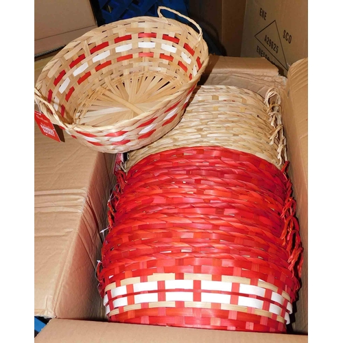 660 - Full box of 24x bamboo hand made baskets