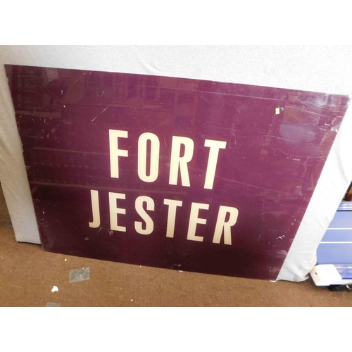 765 - 3x Large acrylic signs, 2x Fort Jester and 1x 'The Martlets' - approx. 51