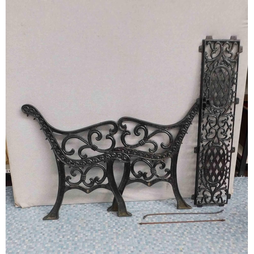 809 - Solid cast iron bench end and back