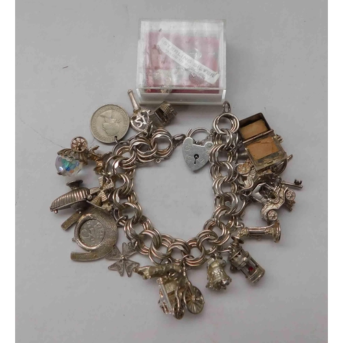 103 - Charm bracelet & charms