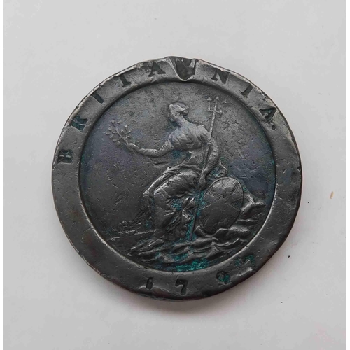 143 - Antique - 1797 George III cartwheel 2d