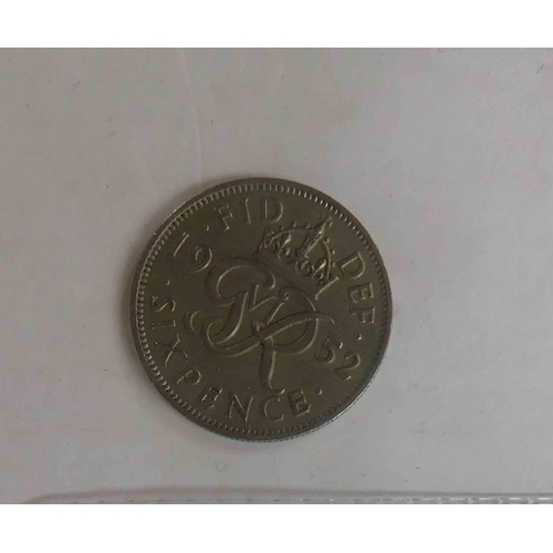 145 - 1952 dated - 6D coin