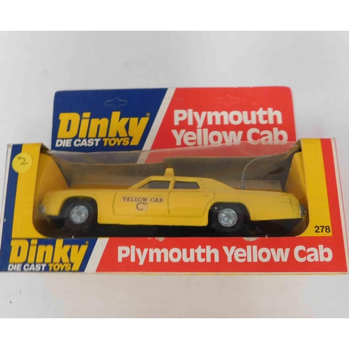 16 - Dinky - Plymouth yellow cab - boxed