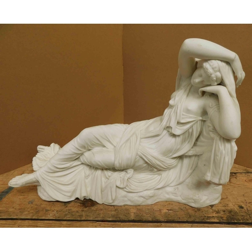 164 - Parian ware figure - repair to wrist - approx 13x9