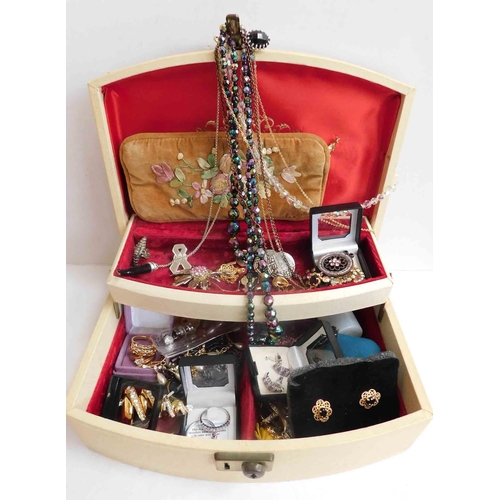 165 - Jewellery box & costume jewellery