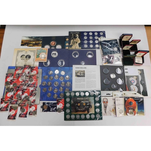 179 - Commemorative coin sleeves & boxes - part & full sets