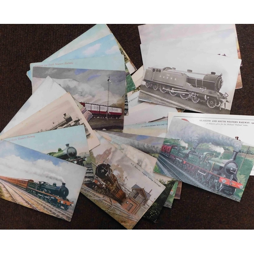 19 - Train related postcards