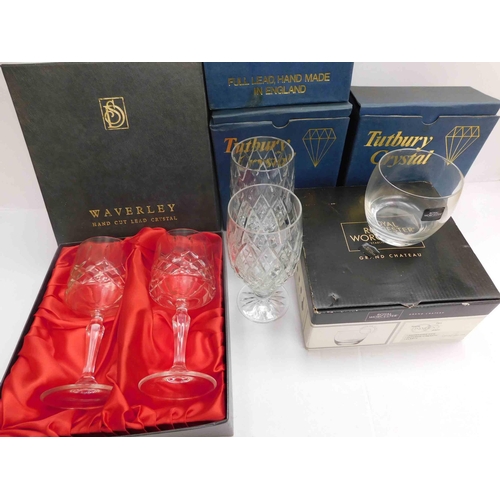 198 - Mixed - crystal glasses boxed