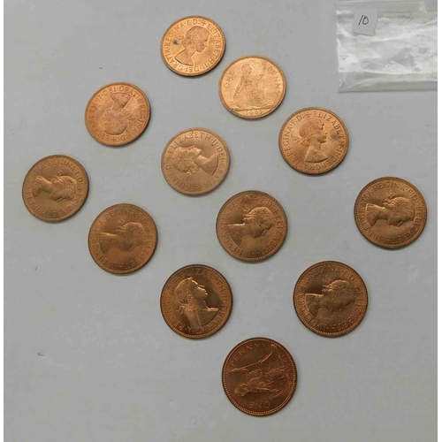 224 - Twelve - 1961 dated pennies