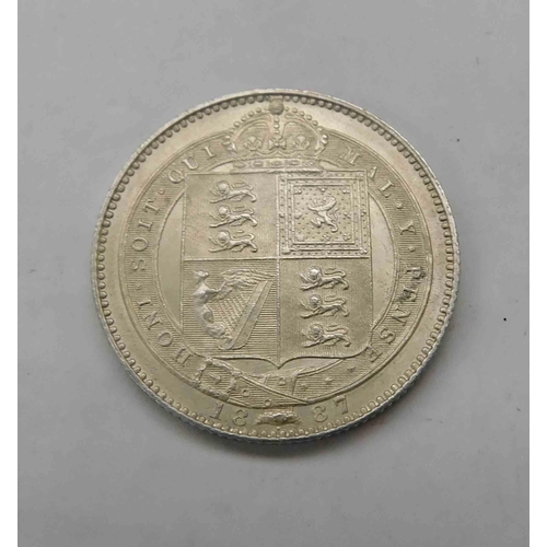 253 - Antique - 1887 Victorian one shilling