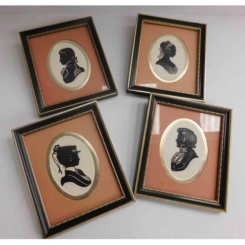 265 - Four - Signed silhouette pictures by Enid Elliott Linden