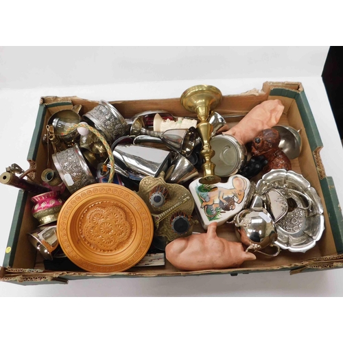 29 - Mixed items - including silver plate & brassware