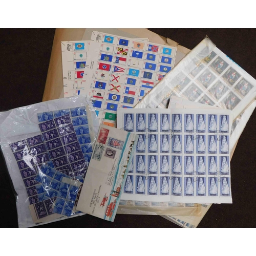 46 - Full & part sheets of stamps in envelopes