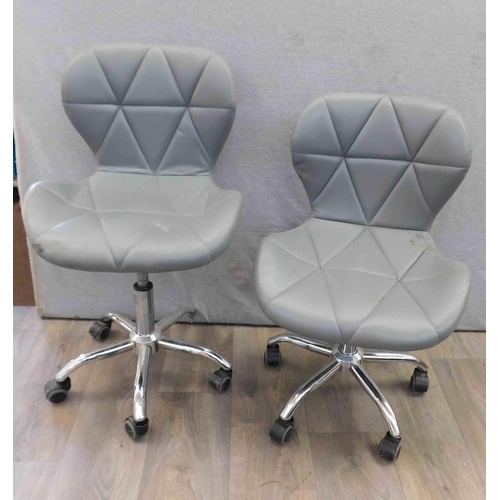 546 - Pair of retro grey desk chairs