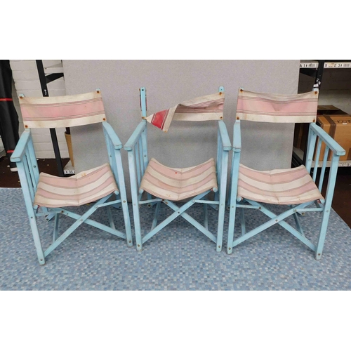 551 - Vintage directors style chairs x3