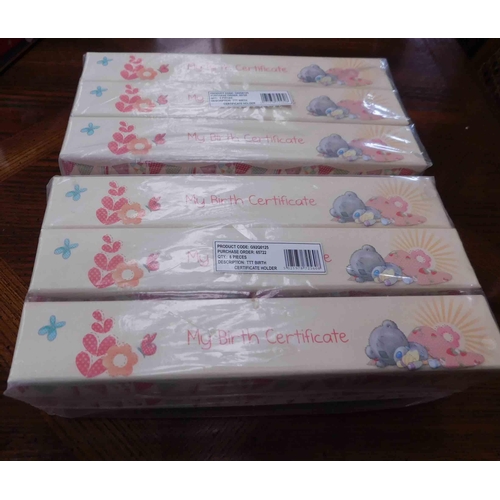 580 - 12x Sealed 'My Birth Certificate' presentation boxes